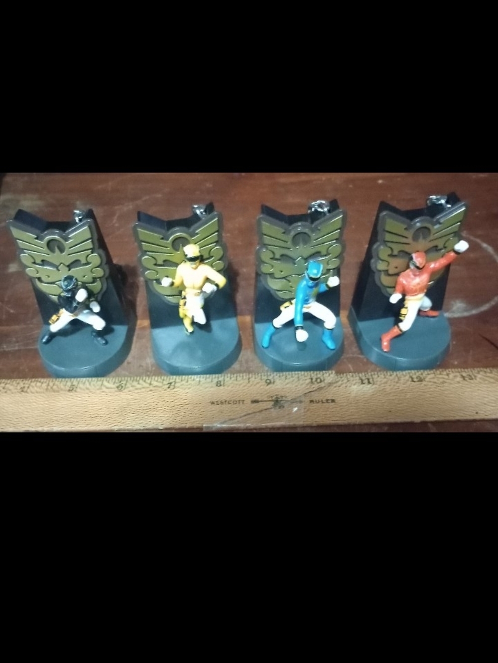 Power Ranger Mini Figure Set - Black, Yellow, Blue, Red